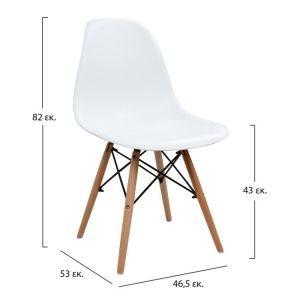 Комплект от 5 части маса Sonama и столове Ppn Twist бял Hm11014 110x70x76cm