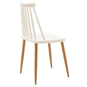 Комплект с трапезна маса Aurora-balou от 5 Pp-mdf в бял цвят D100x75cm