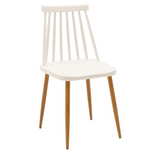 Комплект с трапезна маса Aurora-balou от 5 Pp-mdf в бял цвят D100x75cm