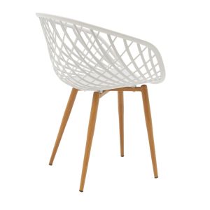 Комплект с трапезна маса Ezra-balou I от 5 Pp-mdf в цвят бял мрамор D120x75cm