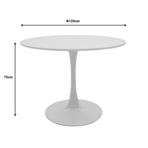 Комплект с трапезна маса Ezra-balou I от 5 Pp-mdf в черно-натурален цвят D120x75cm