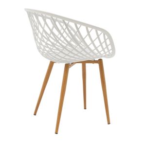 Комплект с трапезна маса Ezra-balou от 5 Pp-mdf в бял цвят D100x75cm