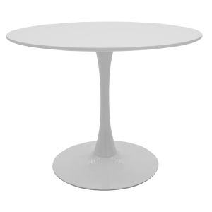 Комплект с трапезна маса Ezra-balou от 5 Pp-mdf в бял цвят D100x75cm
