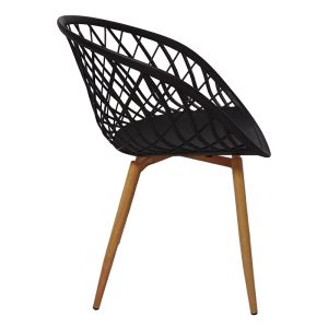 Комплект с трапезна маса Ezra-natali от 5 Pp-mdf в черно-натурален цвят 120x80x76см