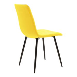 Balou-parker dining table set and 5 chairs Mdf black-yellow D100x73cm