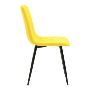 Balou-parker dining table set and 5 chairs Mdf black-yellow D120x73cm