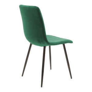 Balou-parker dining table set and 5 chairs Mdf black-green D100x73cm
