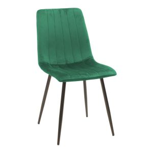 Balou-parker dining table set and 5 chairs Mdf black-green D100x73cm
