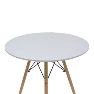Комплект трапезарна маса Julita-noor от 3 части Mdf черно-натурален цвят крака 80x73см
