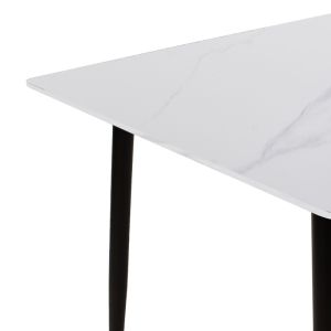 Aurora I-gustas 5-piece dining table and chairs set, white marble-white, 120x80x76cm