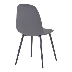 Bella-balou 5-piece dining table and chairs set, Mdf, black-anthracite velvet, D100x73 cm