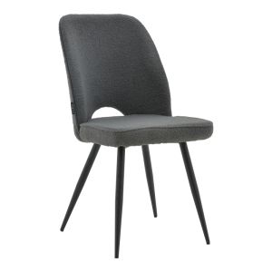 Gustas-renish dining table and chairs set, 7 pieces, marble gray-boucle gray, 160x80x75cm