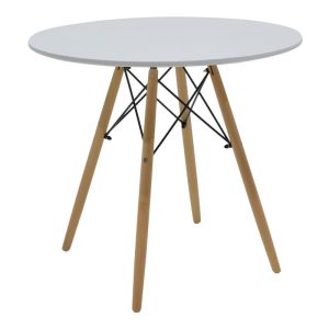 Комплект трапезарни маси Julita-parker от 5 части Mdf бяло-естествени крака D80x73см
