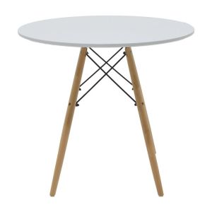 Комплект трапезарни маси Julita-parker от 5 части Mdf бяло-естествени крака D80x73см