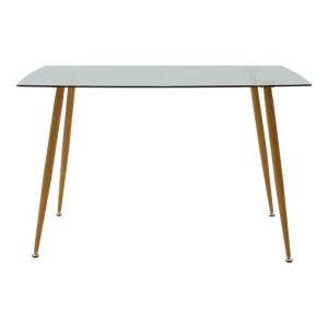 Комплект трапезарни маси от 5 части Chloe-bella 8mm стъкло- естествен цвят крака 120x70x75см