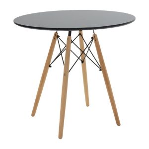 Комплект трапезарни маси от 5 части Julita-caron Mdf в черно-натурален цвят D80x76см