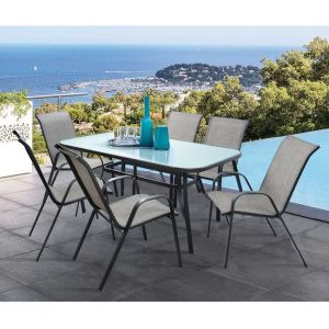 Комплект трапезна маса 160x90 Bruno и 6 стола Leon Hm5206,01