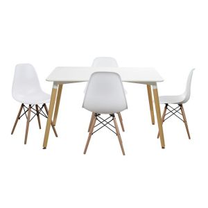 Комплект трапезна маса 5 части Minimal 120x80- Twist бял Hm10080,01