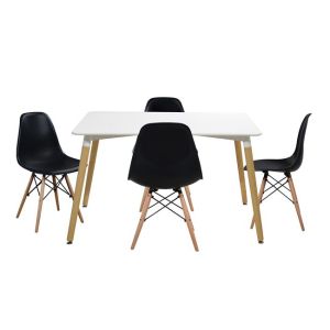 Комплект трапезна маса 5 части Minimal 120x80x73cm- Twist черен Hm10080,02
