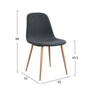 Комплект трапезна маса 5 части Minimal 45x54x84cm с леонардо сив стол Hm11330,10