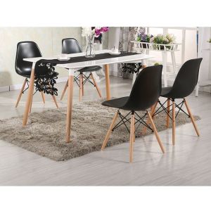 Dining table set 5 pieces with Minimal table and Twist chair Hm10192 120x80x73cm