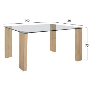 Комплект трапезна маса 5 части с маса Morgan 140x80x75 и столове Leah Cypress Green Hm11411