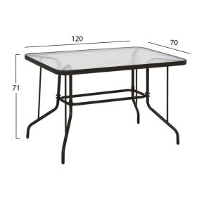 Комплект трапезна маса 5 части столове с възглавници и маса 120x70 Hm10568,02 кафяв цвят