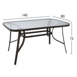 Комплект трапезна маса 5 части столове с възглавници и маса 140x80 Hm10569,02 кафяв цвят
