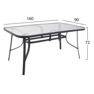 Комплект трапезна маса 7 части столове с възглавници и маса 160x90 Hm10571,01 сив цвят