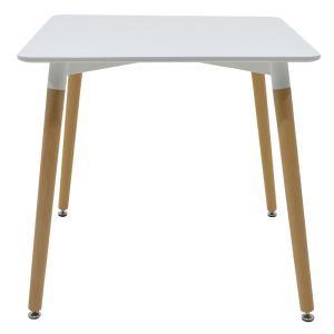 Комплект трапезна маса Aurora-natali от 3 Pp-mdf бяло-натурален цвят 80x80x76см