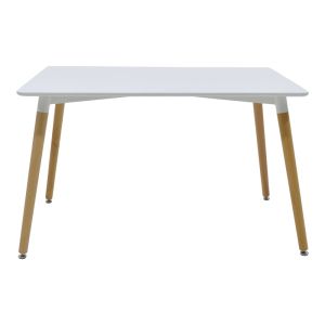 Комплект трапезна маса Aurora-natali от 5 Pp-mdf бяло-натурален цвят 80x80x76см