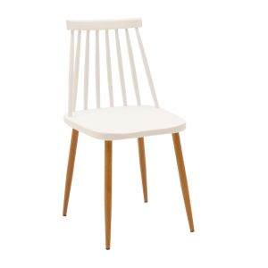 Комплект трапезна маса Aurora-natali от 5 Pp-mdf бяло-натурален цвят 80x80x76см