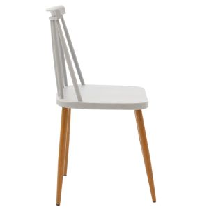 Комплект трапезна маса Aurora-natali от 5 Pp-mdf бяло-сиво-натурален цвят 80x80x76см