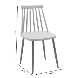 Комплект трапезна маса Aurora-natali от 5 Pp-mdf бяло-сиво-натурален цвят 80x80x76см
