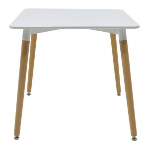 Комплект трапезна маса Bella-natali от 3 части, Mdf, бяло-естествени крака, 80x80x76 см