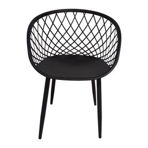 Комплект трапезна маса Ezra-balou от 5 Pp-mdf в черен цвят D100x75cm