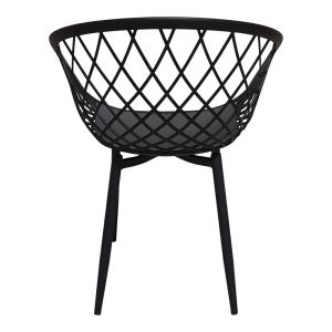 Комплект трапезна маса Ezra-cuba от 5 Pp-mdf в черен цвят 120x70x76см