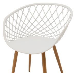 Комплект трапезна маса Ezra-cuba от 5 Pp-mdf цвят бяло-сонома 120x80x75см
