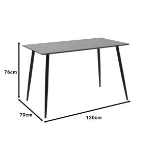 Комплект трапезна маса Ezra-cuba от 5 Pp-mdf цвят черно-сонома 120x70x76см