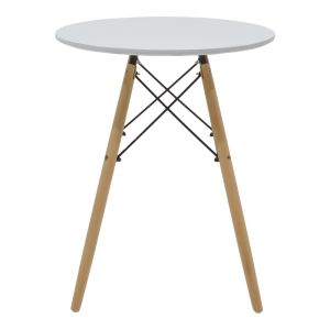 Комплект трапезна маса Ezra-julita от 3 Pp-mdf бяло-натурален цвят D60x73см