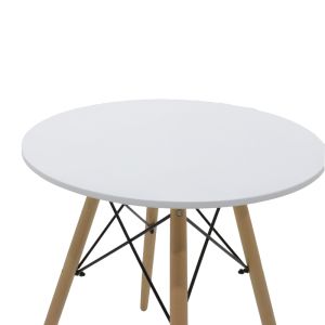Комплект трапезна маса Ezra-julita от 3 Pp-mdf в сиво-бяло-натурален цвят D60x73cm