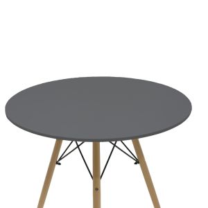 Комплект трапезна маса Ezra-julita от 5 Pp-mdf в черно-натурален цвят D80x73см