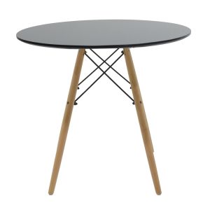 Комплект трапезна маса Ezra-julita от 5 Pp-mdf в черно-натурален цвят D80x73см