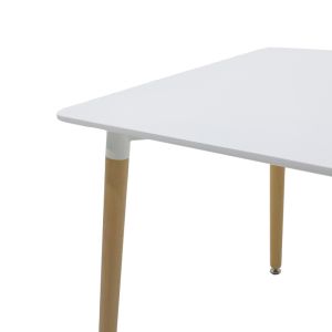 Комплект трапезна маса Ezra-natali от 3 Pp-mdf бяло-натурален цвят 80x80x76см