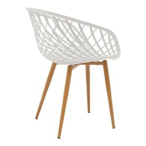 Комплект трапезна маса Ezra-natali от 3 Pp-mdf бяло-натурален цвят 80x80x76см
