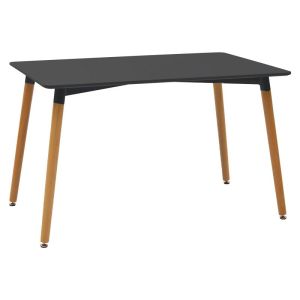 Комплект трапезна маса Natali-bella, 5 броя, Mdf в черно-естествен цвят, 120x80x76см