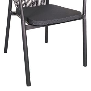 DINING TABLE AND CHAIRS SET KLITON-CONVINCE 3-PIECE ALUMINUM IN ANTHRACITE COLOR 80X80X74CM