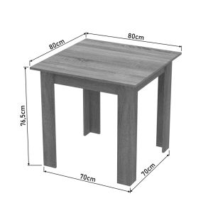 5-piece dining table set Manka-ezra in Sonoma-black color 80x80x77cm