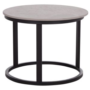 Coffee table set 2 pcs Talos Hm18140.04 ceramic top with a look of gray marble φ70+φ50