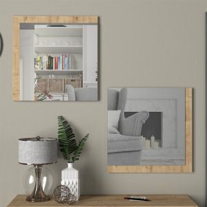 Set/2 Charles wall mirrors in sonoma color - 60x60cm
